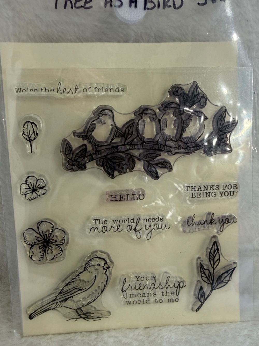 Stampin Up Retired Free as a Bird Stamp Set With Matching Embossing Plates Card